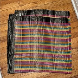 Manolo Burromeo Multicolor Striped Women's Silk Scarf